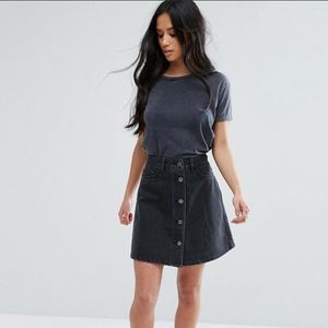 ASOS noisy May black denim skirt.